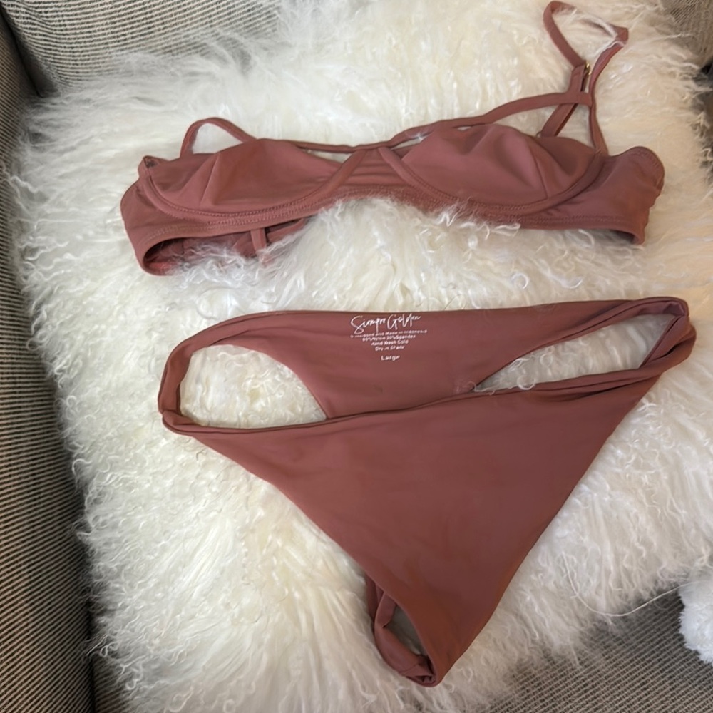 Siempre golden Pink Bandeau Bikini Set